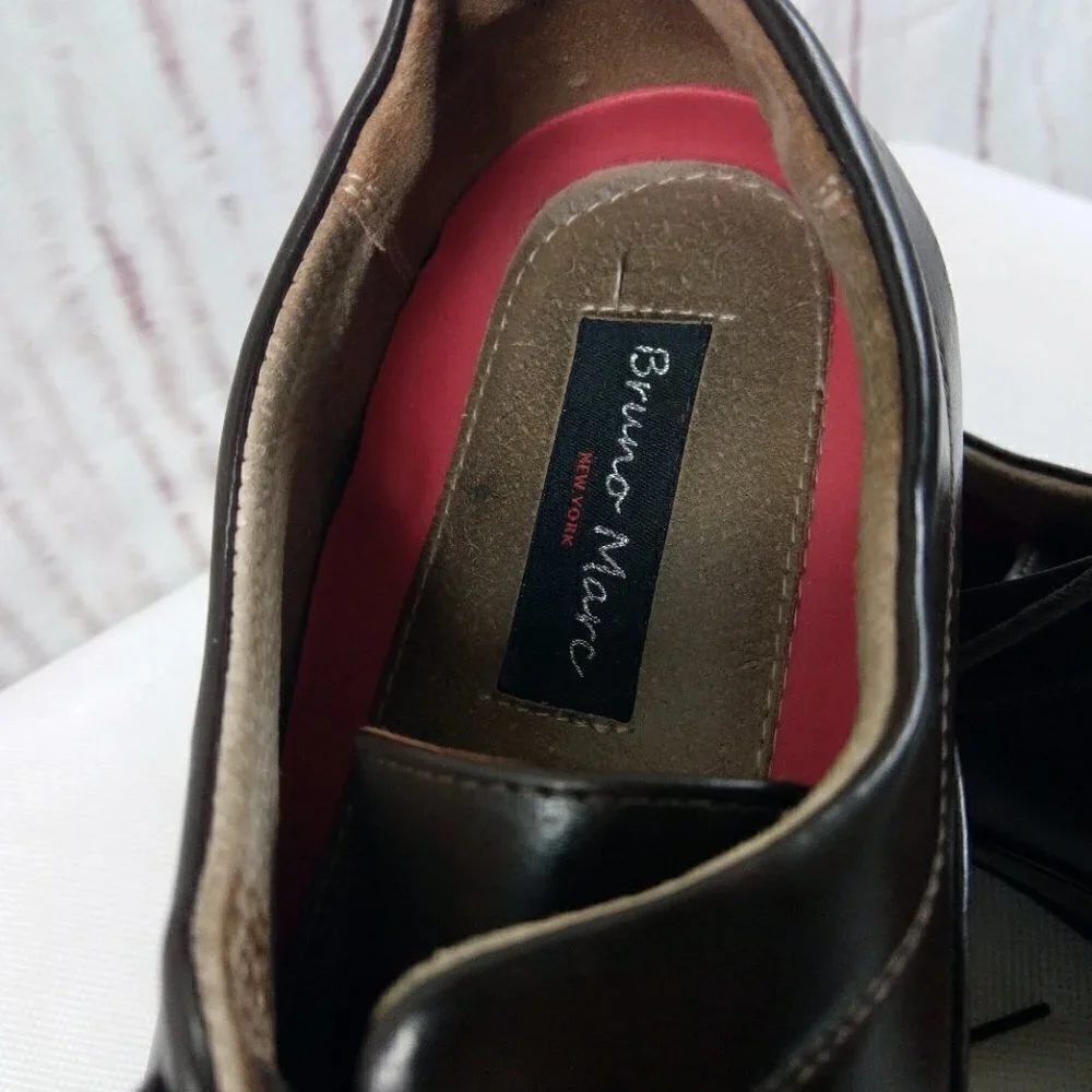 Bruno Marc Prime 1 Men's Brown Leather Lined Dress Shoes Size 11M